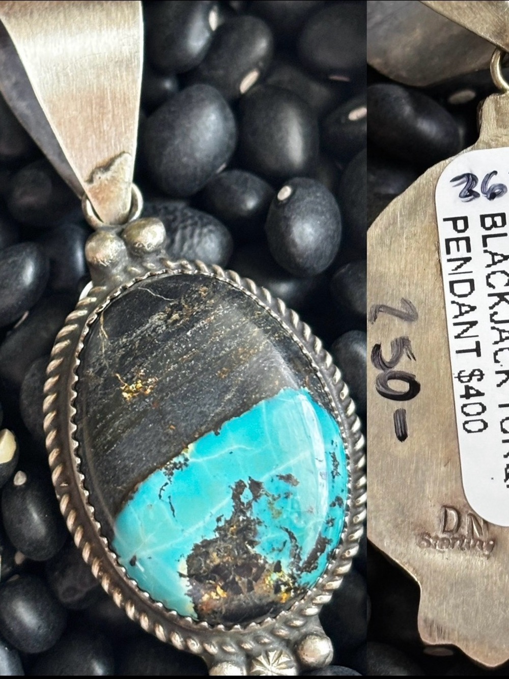 Blackjack Turquoise Pendant - Native Made